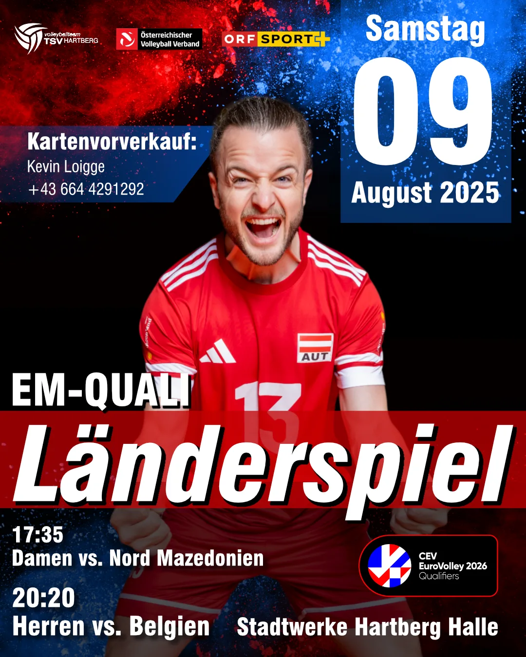 Doppeltes Volleyball-Feuerwerk in Hartberg: EM-Quali-Heimspiele der Nationalteams am 9. August!