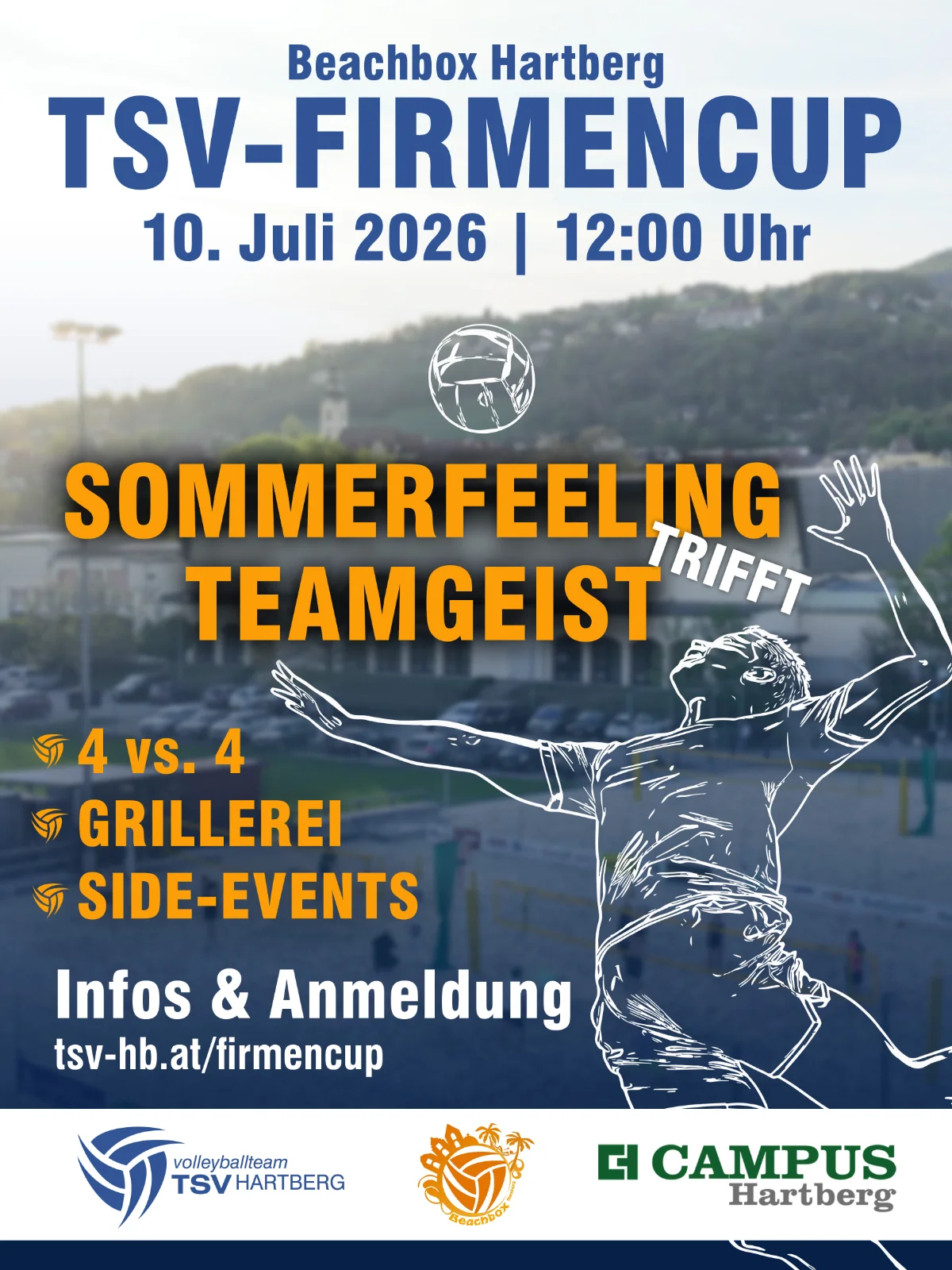 Nur noch 3 Wochen: Seid dabei beim <b>TSV Hartberg Volleyball</b> Firmen-Beachvolleyballturnier!