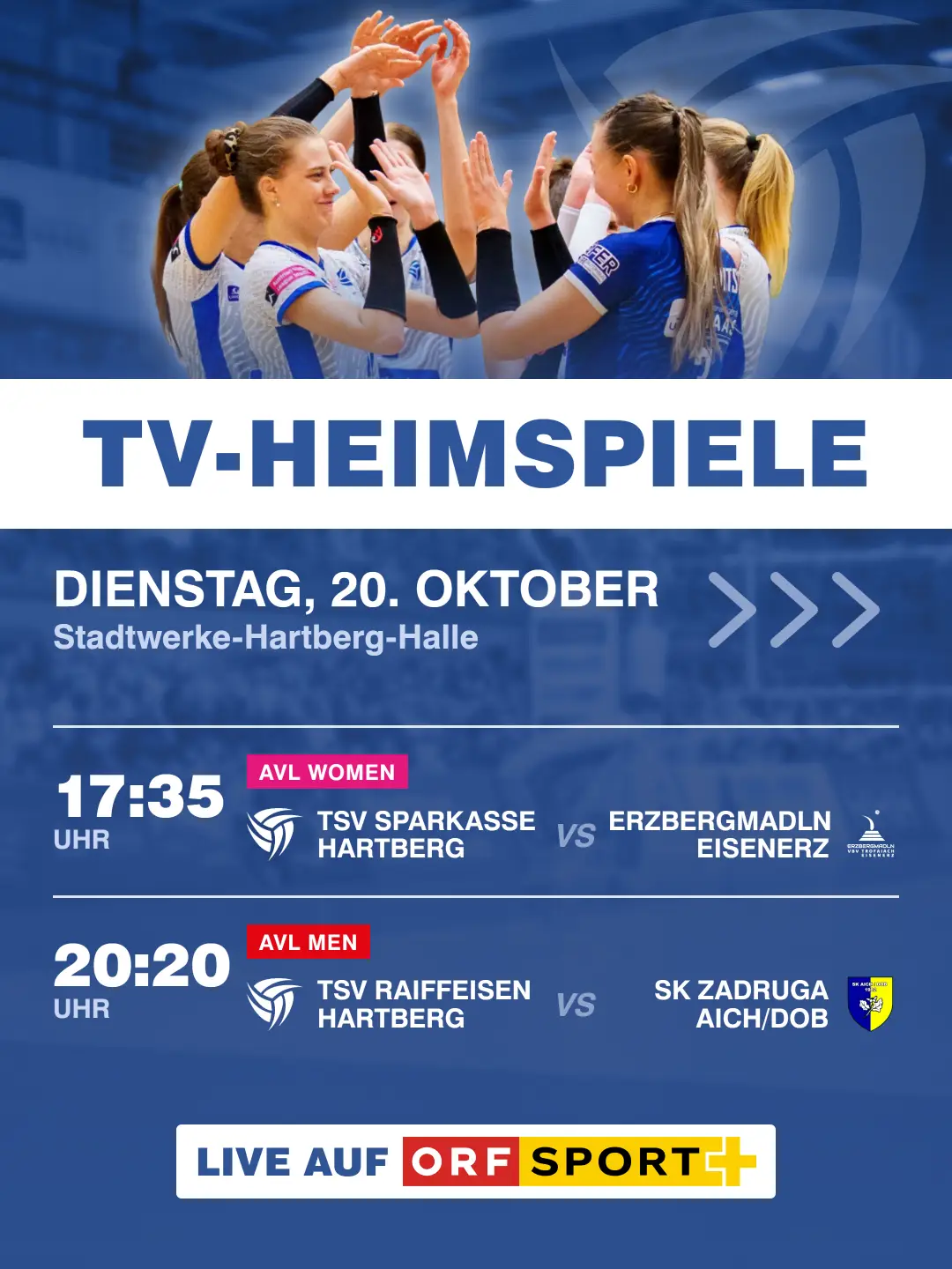 Doppelter TV-Heimspieltag: Zwei Bundesliga-Kracher am Dienstag in Hartberg!